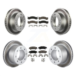 Front Rear Coated Disc Brake Rotors And Ceramic Pads Kit For 2001-2001 Chevrolet Silverado 3500 GMC Sierra KGC-100690