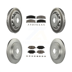 Front Rear Coated Disc Brake Rotors And Ceramic Pads Kit For Ford Explorer Police Interceptor Utility Lincoln MKS Flex Taurus MKT KGC-100694