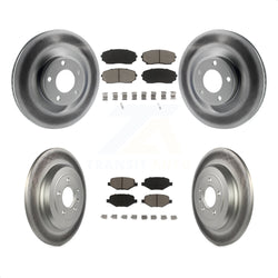 Front Rear Coated Disc Brake Rotors And Ceramic Pads Kit For Ford Edge Lincoln MKX KGC-100695