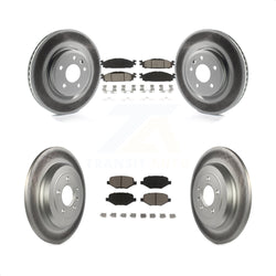 Front Rear Coated Disc Brake Rotors And Ceramic Pads Kit For Ford Explorer Taurus Flex Lincoln MKT MKS KGC-100696