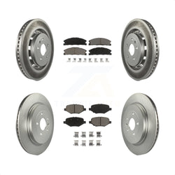 Front Rear Coated Disc Brake Rotors And Ceramic Pads Kit For Ford Explorer Taurus Flex Police Interceptor Sedan Lincoln MKS Special Service KGC-100697