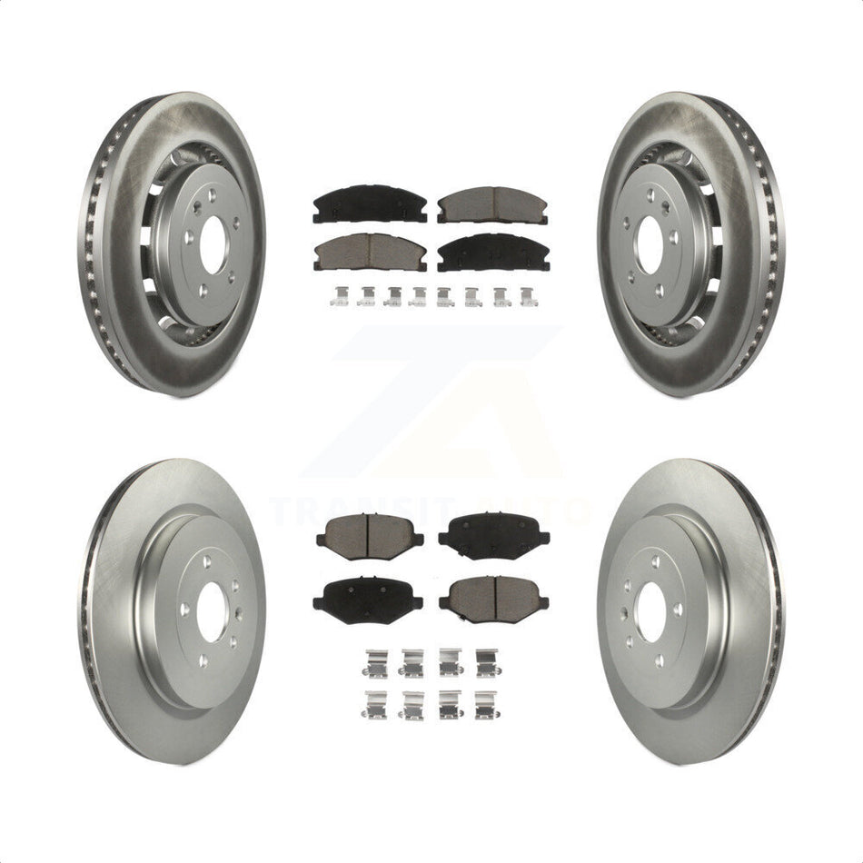 Front Rear Coated Disc Brake Rotors And Ceramic Pads Kit For Ford Explorer Taurus Flex Police Interceptor Sedan Lincoln MKS Special Service KGC-100697 by Transit Auto