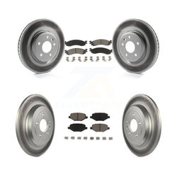 Front Rear Coated Disc Brake Rotors And Ceramic Pads Kit For 2010-2012 Ford Taurus SHO KGC-100698
