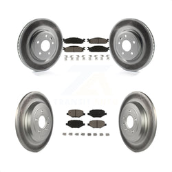 Front Rear Coated Disc Brake Rotors And Ceramic Pads Kit For 2009-2010 Lincoln MKS KGC-100699