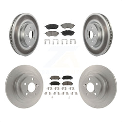 Front Rear Coated Disc Brake Rotors And Ceramic Pads Kit For Subaru Legacy KGC-100715