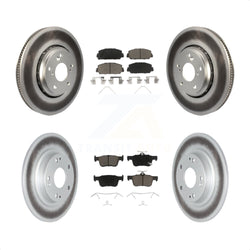 Front Rear Coated Disc Brake Rotors And Ceramic Pads Kit For Honda Civic KGC-100726