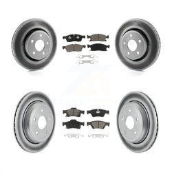 Front Rear Coated Disc Brake Rotors And Ceramic Pads Kit For Dodge Durango Jeep Grand Cherokee WK KGC-100731