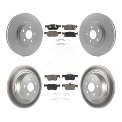 Front Rear Coated Disc Brake Rotors And Ceramic Pads Kit For Ford Edge KGC-100739