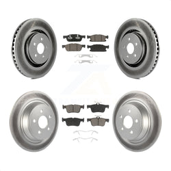 Front Rear Coated Disc Brake Rotors And Ceramic Pads Kit For Ford Edge Lincoln MKX Nautilus KGC-100740
