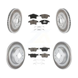 Front Rear Coated Disc Brake Rotors And Ceramic Pads Kit For Ford Fusion Lincoln MKZ KGC-100745