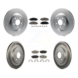 Front Rear Coated Disc Brake Rotors And Ceramic Pads Kit For Ford Mustang KGC-100751