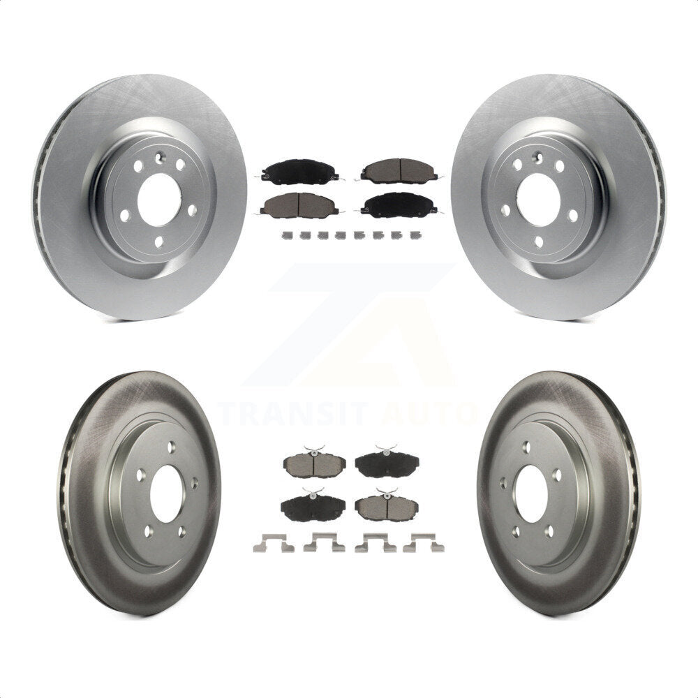 Front Rear Coated Disc Brake Rotors And Ceramic Pads Kit For Ford Mustang KGC-100751 by Transit Auto