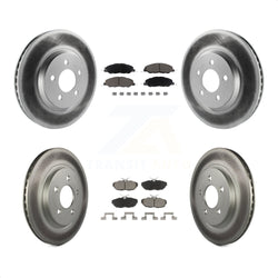 Front Rear Coated Disc Brake Rotors And Ceramic Pads Kit For Ford Mustang KGC-100752