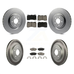 Front Rear Coated Disc Brake Rotors And Ceramic Pads Kit For Ford Mustang KGC-100753