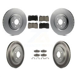 Front Rear Coated Disc Brake Rotors And Ceramic Pads Kit For Ford Mustang KGC-100754