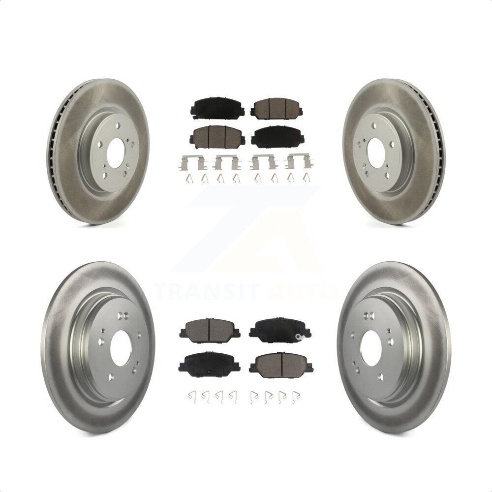 Front Rear Coated Disc Brake Rotors And Ceramic Pads Kit For Honda CR-V KGC-100760 by Transit Auto