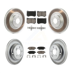 Front Rear Coated Disc Brake Rotors And Ceramic Pads Kit For Hyundai Genesis KGC-100762