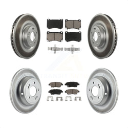 Front Rear Coated Disc Brake Rotors And Ceramic Pads Kit For 2012-2014 Hyundai Genesis 5.0L KGC-100763