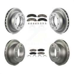 Front Rear Coated Disc Brake Rotors And Ceramic Pads Kit For Ford F-250 Super Duty Excursion 4WD KGC-100771
