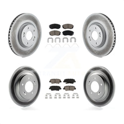 Front Rear Coated Disc Brake Rotors And Ceramic Pads Kit For 2016 Hyundai Sonata GAS engine With Power Operated Parking KGC-100773