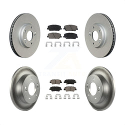 Front Rear Coated Disc Brake Rotors And Ceramic Pads Kit For Hyundai Veloster Kia Forte Koup KGC-100775