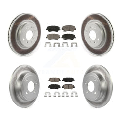 Front Rear Coated Disc Brake Rotors And Ceramic Pads Kit For Kia Rio KGC-100777