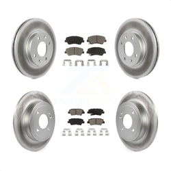 Front Rear Coated Disc Brake Rotors And Ceramic Pads Kit For Hyundai Accent Kia Rio KGC-100778