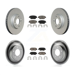 Front Rear Coated Disc Brake Rotors And Ceramic Pads Kit For Kia Optima With Electric Parking KGC-100784