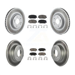 Front Rear Coated Disc Brake Rotors And Ceramic Pads Kit For Kia Optima 2.0L KGC-100787