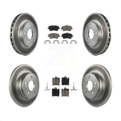 Front Rear Coated Disc Brake Rotors And Ceramic Pads Kit For 2003-2005 Mercedes-Benz C240 Wagon with RWD KGC-100810