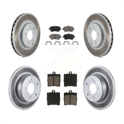 Front Rear Coated Disc Brake Rotors And Ceramic Pads Kit For Mercedes-Benz SLK280 SLK300 KGC-100814