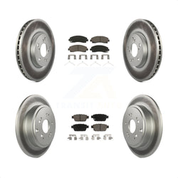 Front Rear Coated Disc Brake Rotors And Ceramic Pads Kit For 2006-2014 Honda Ridgeline KGC-100816