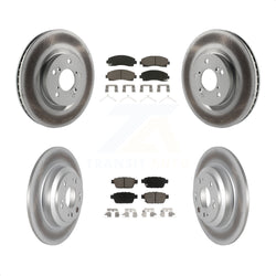 Front Rear Coated Disc Brake Rotors And Ceramic Pads Kit For 2009-2014 Acura TL KGC-100817