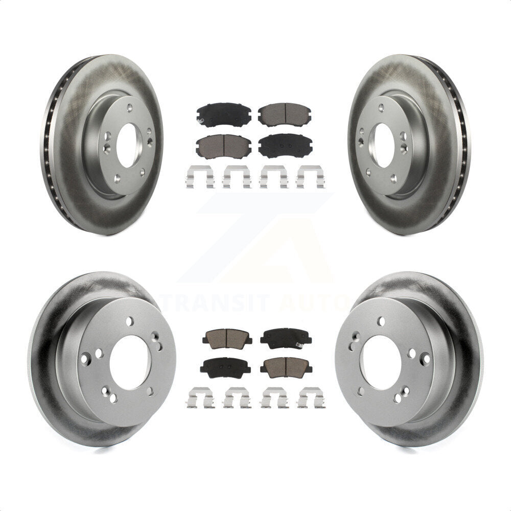 Front Rear Coated Disc Brake Rotors And Ceramic Pads Kit For Hyundai Sonata 2.4L KGC-100819 by Transit Auto