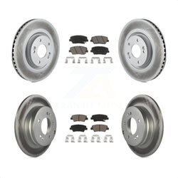Front Rear Coated Disc Brake Rotors And Ceramic Pads Kit For Hyundai Azera KGC-100823