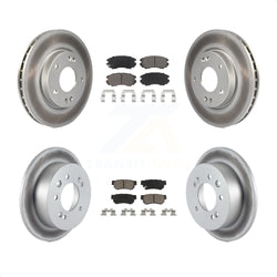 Front Rear Coated Disc Brake Rotors And Ceramic Pads Kit For Hyundai Elantra KGC-100826