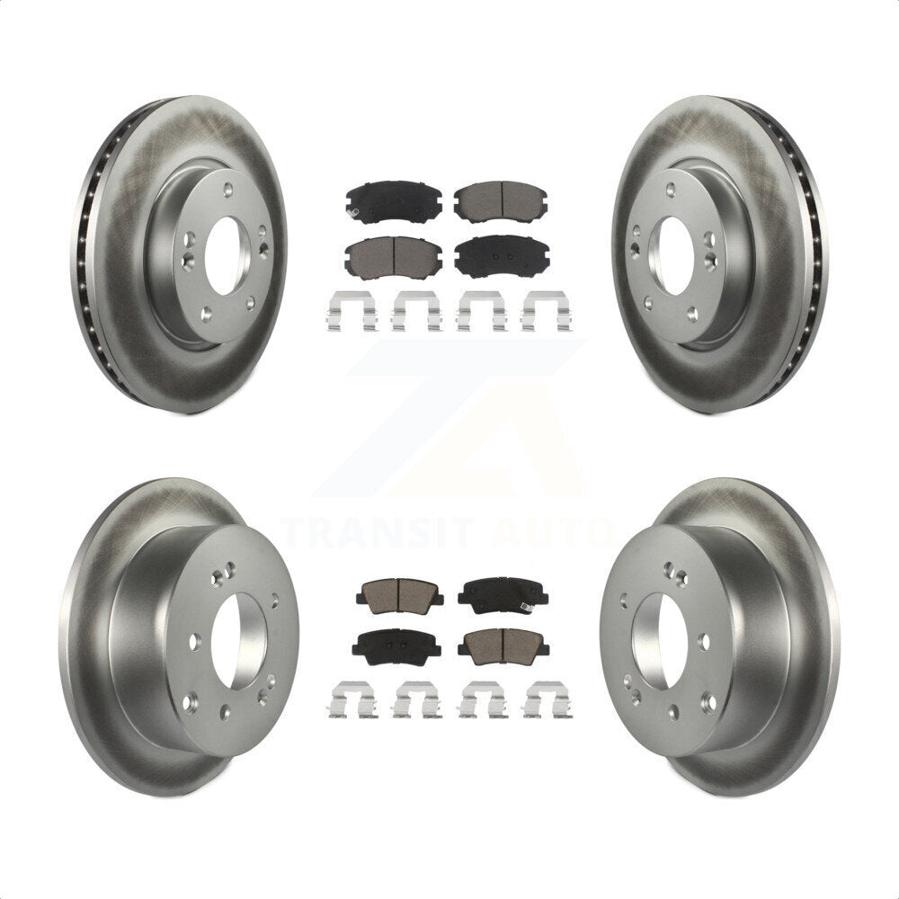 Front Rear Coated Disc Brake Rotors And Ceramic Pads Kit For 2012-2013 Kia Soul KGC-100827 by Transit Auto