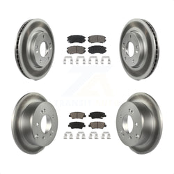 Front Rear Coated Disc Brake Rotors And Ceramic Pads Kit For 2010-2011 Kia Soul 2.0L KGC-100830