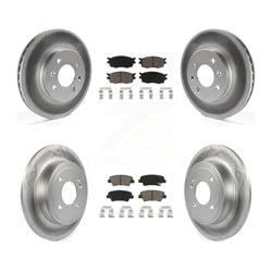 Front Rear Coated Disc Brake Rotors And Ceramic Pads Kit For 2011 Hyundai Accent KGC-100832