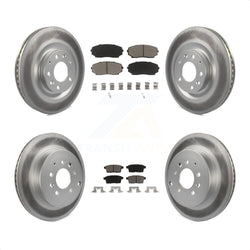Front Rear Coated Disc Brake Rotors And Ceramic Pads Kit For 2007-2015 Mazda CX-9 KGC-100840