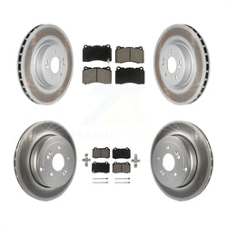 Front Rear Coated Disc Brake Rotors And Ceramic Pads Kit For Hyundai Genesis Coupe KGC-100842