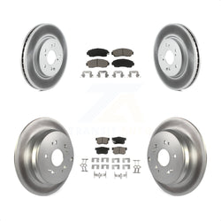 Front Rear Coated Disc Brake Rotors And Ceramic Pads Kit For Acura RDX KGC-100850