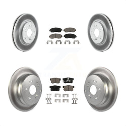 Front Rear Coated Disc Brake Rotors And Ceramic Pads Kit For Honda CR-V Acura RDX KGC-100851