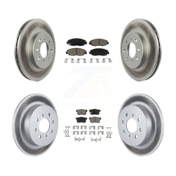 Front Rear Coated Disc Brake Rotors And Ceramic Pads Kit For Honda Civic Acura EL KGC-100852