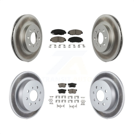 Front Rear Coated Disc Brake Rotors And Ceramic Pads Kit For Honda Civic Acura EL KGC-100852 by Transit Auto