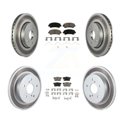 Front Rear Coated Disc Brake Rotors And Ceramic Pads Kit For 2010-2013 Suzuki Kizashi KGC-100853