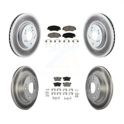Front Rear Coated Disc Brake Rotors And Ceramic Pads Kit For Honda Civic Acura ILX KGC-100857