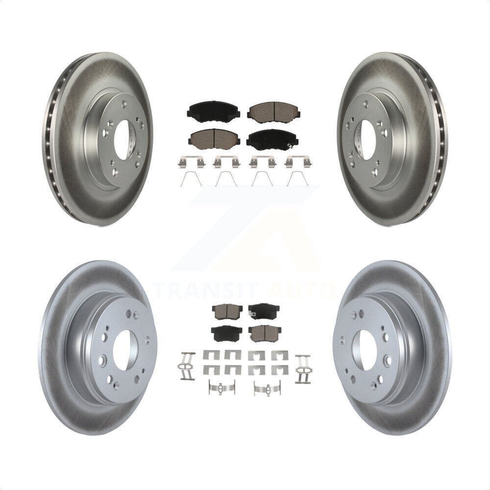 Front Rear Coated Disc Brake Rotors And Ceramic Pads Kit For 2002-2004 Honda CR-V KGC-100859 by Transit Auto