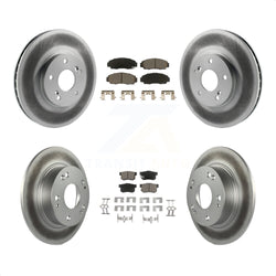 Front Rear Coated Disc Brake Rotors And Ceramic Pads Kit For Honda Accord Acura TSX KGC-100860