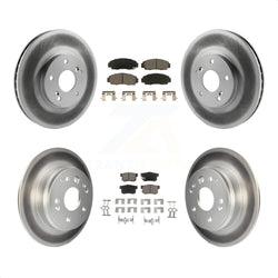 Front Rear Coated Disc Brake Rotors And Ceramic Pads Kit For Acura TL KGC-100861